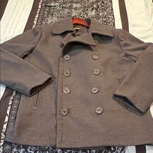 Alpine Swiss Men's Double-Breasted Peacoat in Gray